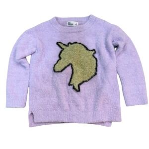 Epic Threads Sweater Purple Gold Glitter Unicorn Girls 4T